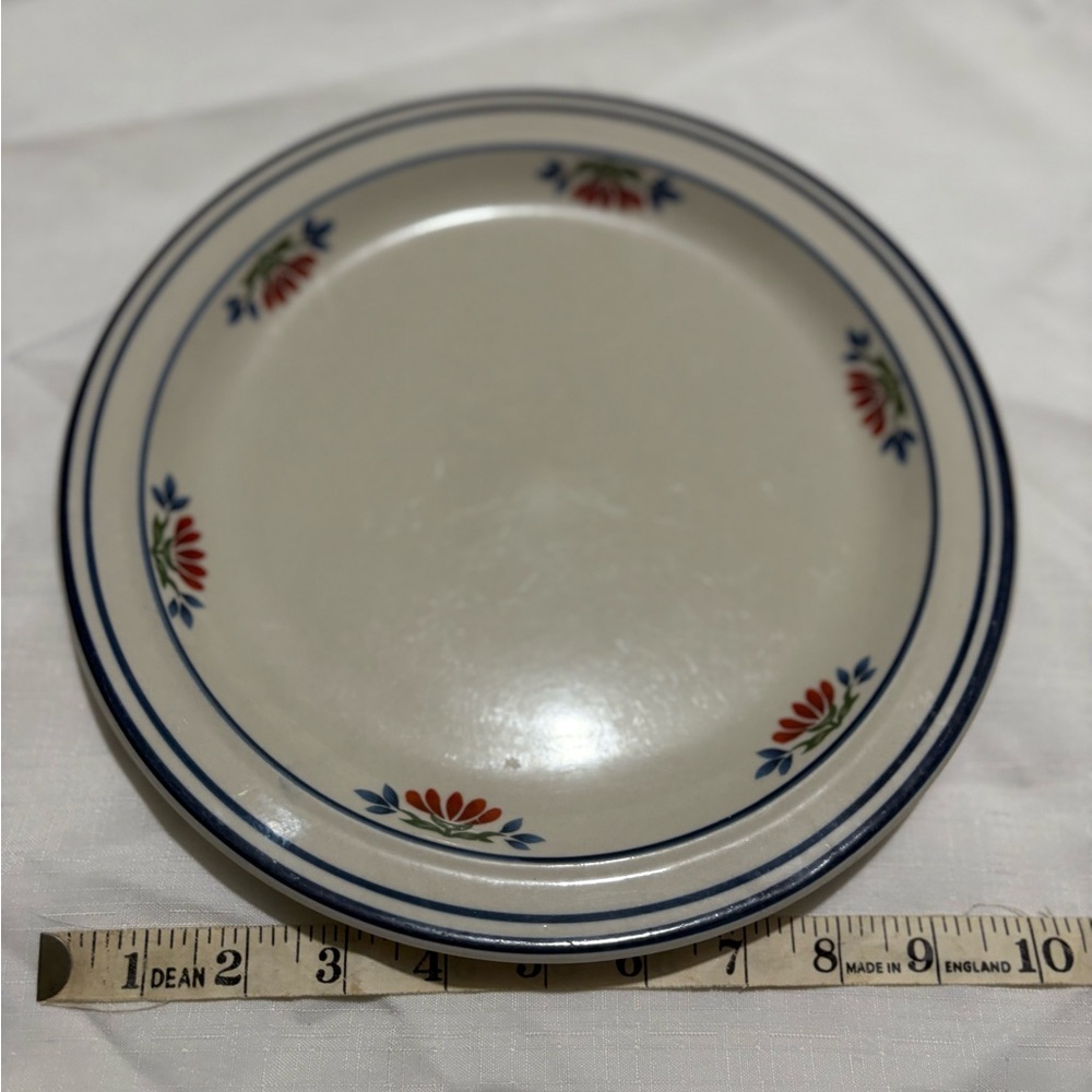 Vintage Stoneware Floral Patterned Ceramic Plate